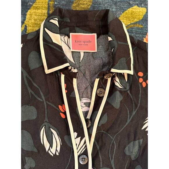 Kate Spade Deco Bloom Short-Sleeve Shirt Dress Size 2 - Picture 6 of 6